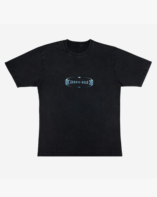 GRADIENT GROOVE BLUE | T-SHIRT STONE WASH BLACK