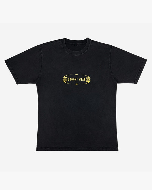 GRADIENT GROOVE YELLOW | T-SHIRT STONE WASH BLACK