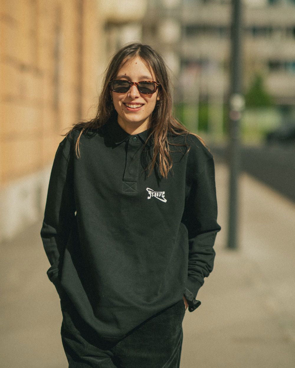 Groove Wear - GW ESSENTIAL | POLO SWEATER BLACK - 