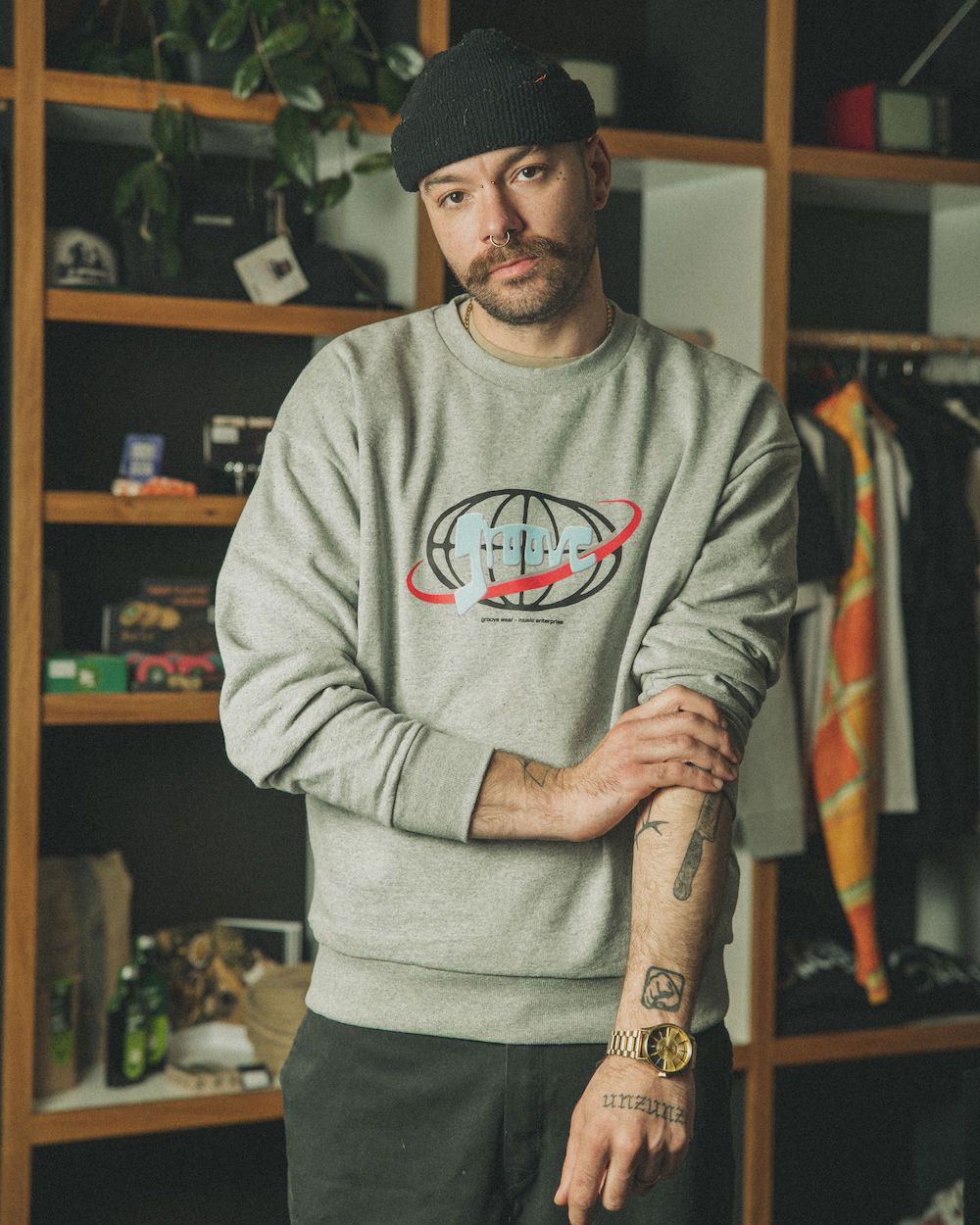 Groove Wear - MUSIC ENTERPRISE | RECYCLED SWEATER GREY - 