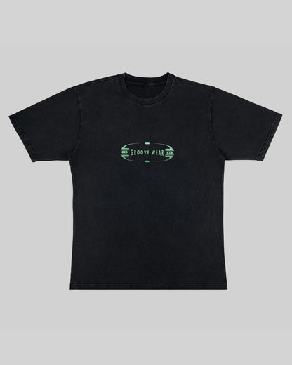 GRADIENT GROOVE GREEN | T-SHIRT STONE WASH BLACK