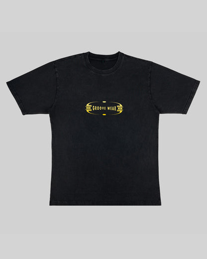 GRADIENT GROOVE YELLOW | T-SHIRT STONE WASH BLACK